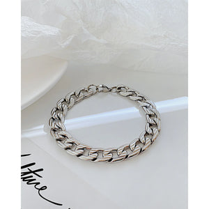 Hip-Hop Punk Titanium Steel Bracelet Cuban Link Chain Stainless Steel