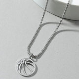 Hip Hop Basketball Pendant Stainless Steel Necklace