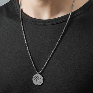 Hip Hop Basketball Pendant Stainless Steel Necklace