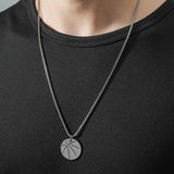 Hip Hop Basketball Pendant Stainless Steel Necklace