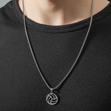 Hip Hop Basketball Pendant Stainless Steel Necklace