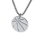 Hip Hop Basketball Pendant Stainless Steel Necklace