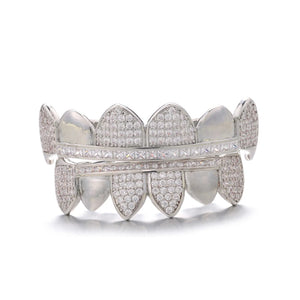 Hip Hop CZ Stones Teeth Grillz Iced Out Micro Pave Grills Men Women Jewelry