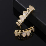 Hip Hop CZ Stones Teeth Grillz Iced Out Micro Pave Grills Men Women Jewelry