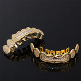 Hip Hop Iced Out CZ Baguette Stones Teeth Grillz Caps for Men Women
