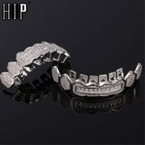 Hip Hop Iced Out CZ Baguette Stones Teeth Grillz Caps for Men Women