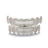 Hip Hop Iced Out CZ Baguette Stones Teeth Grillz Caps for Men Women