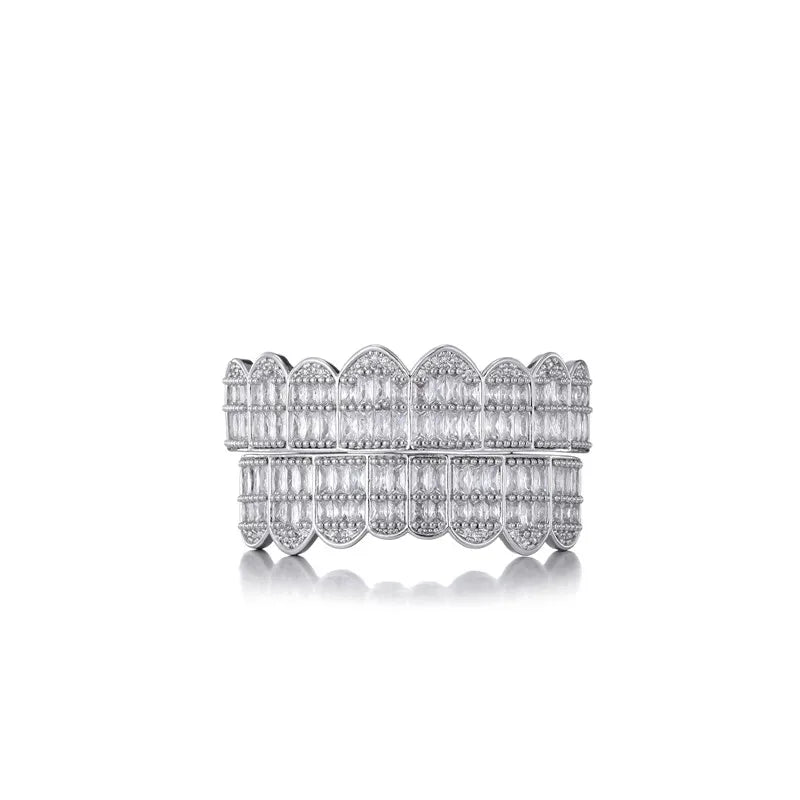 Iced Out CZ Baguette Stones Grillz Caps for Men Women