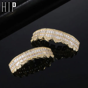 Iced Out CZ Baguette Stones Grillz Caps for Men Women