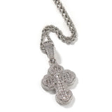 Bling Iced Out Jerusalem Cross Pendant Necklace for Men Rapper