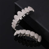 Hip Hop CZ Stones Teeth Grillz Iced Out Micro Pave Charm Grills For Men Women