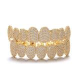 Hip Hop CZ Stones Teeth Grillz Iced Out Micro Pave Charm Grills For Men Women