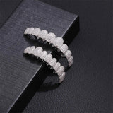 Hip Hop CZ Stones Teeth Grillz Caps Iced Out Micro Pave Top&Bottom Grills