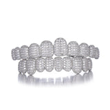 Hip Hop CZ Stones Teeth Grillz Caps Iced Out Micro Pave Top&Bottom Grills
