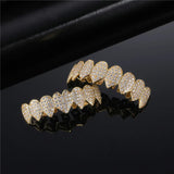 Hip Hop CZ Teeth Grillz Caps Bling Iced Out Grills Set For Men Women