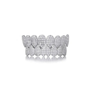 Hip Hop CZ Teeth Grillz Caps Bling Iced Out Grills Set For Men Women