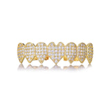 Hip Hop CZ Teeth Grillz Caps Bling Iced Out Grills Set For Men Women