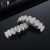 Hip Hop CZ Teeth Grillz Caps Bling Iced Out Grills Set For Men Women