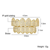 Hip Hop CZ Teeth Grillz Caps Bling Iced Out Micro Pave Grills Set