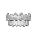 Hip Hop CZ Teeth Grillz Caps Bling Iced Out Micro Pave Grills Set
