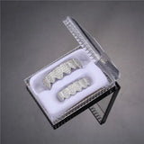 Hip Hop CZ Teeth Grillz Caps Bling Iced Out Micro Pave Grills Set