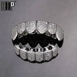 Hip Hop CZ Teeth Grillz Caps Bling Iced Out Micro Pave Grills Set
