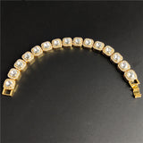 Hip Hop Crystal 13mm Square Tennis Chain Bracelet Bling Rhinestone Cuban Link
