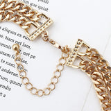 Hip Hop Leopard Head Pendant Choker Necklace with Cuban Chain