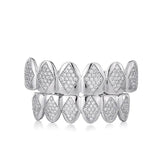 Iced Out CZ Teeth Grillz Caps Bling Micro Pave Grills Set