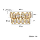 Iced Out CZ Teeth Grillz Caps Bling Micro Pave Grills Set