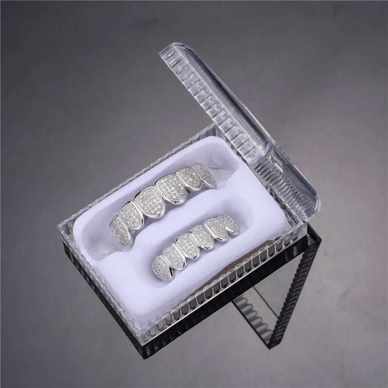 Hip Hop Iced Out Teeth Grillz Set