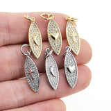 Hip Hop Geometric CZ Pendant Moon/Heart/Cross Charm Plated Zircon Jewelry