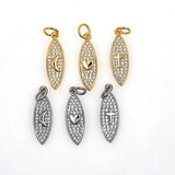 Hip Hop Geometric CZ Pendant Moon/Heart/Cross Charm Plated Zircon Jewelry