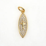 Hip Hop Geometric CZ Pendant Moon/Heart/Cross Charm Plated Zircon Jewelry