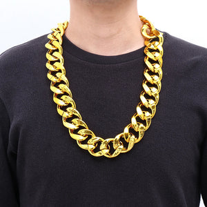 Hip Hop Big Acrylic Chunky Chain Necklace Men Punk Oversized