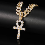 Hip Hop Five-Pointed Star Pendant Necklace Iced Out Rhinestone Charm Gift