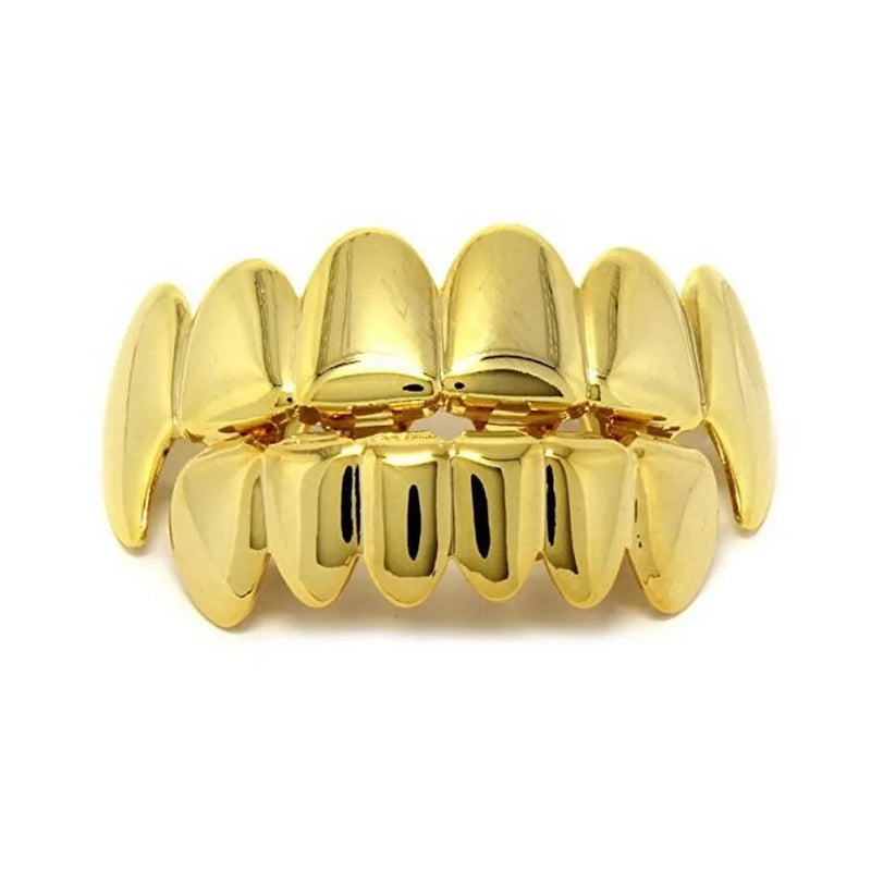 Hip Hop Single ToothBraces Teeth Grillz Real Plated Braces Fine Jewelry