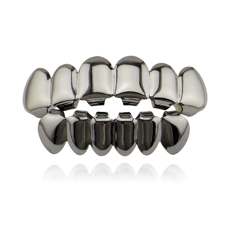 Hip Hop Teeth Grillz Set Top Bottom Tooth Grills Dental Mouth Punk Teeth Caps