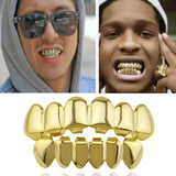 Hip Hop Teeth Grillz Set Top Bottom Tooth Grills Dental Mouth Punk Teeth Caps