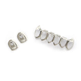 Yellow Plated Single Hollow Top Teeth Grillz Caps Tooth Grills & Classic Bottom