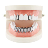 Yellow Plated Single Hollow Top Teeth Grillz Caps Tooth Grills & Classic Bottom
