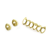 Yellow Plated Single Hollow Top Teeth Grillz Caps Tooth Grills & Classic Bottom