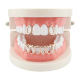 Yellow Plated Single Hollow Top Teeth Grillz Caps Tooth Grills & Classic Bottom