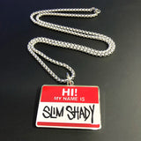 Hip Hop Titanium Steel Slim Shady Square Pendant Necklace for Men