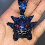 Hip Hop Zircon Little Devil Pendant Necklace for Men Women