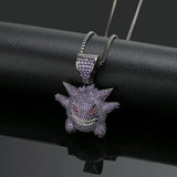 Hip Hop Zircon Little Devil Pendant Necklace for Men Women