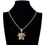 Hip Hop Zircon Little Devil Pendant Necklace for Men Women