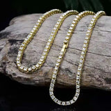 Hip Hop Iced Out 5MM Rhinestone Choker Tennis Chain Necklace