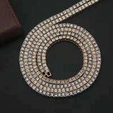 Hip Hop Iced Out 5MM Rhinestone Choker Tennis Chain Necklace
