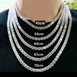 Hip Hop Iced Out 5MM Rhinestone Choker Tennis Chain Necklace